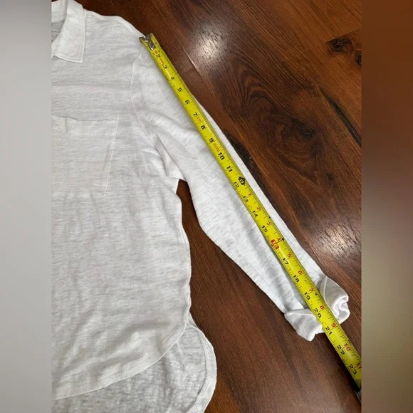 Tahari Women's White 100% Linen Button Down Collared Shirt Sz XL - Picture 5 of 6